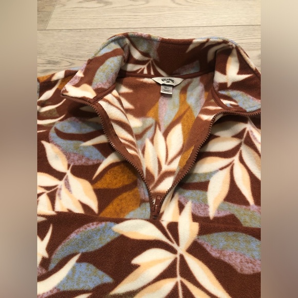 Billabong Casual Fling Half Zip Polar Fleece Sweater Brown women’s L - Picture 6 of 11